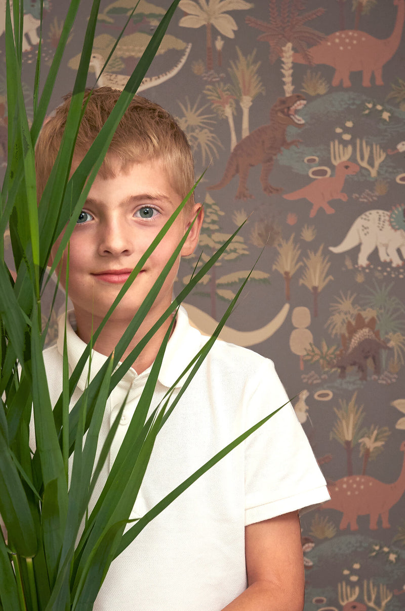 media image for Dinosaur Vibes Wallpaper in Evening Grey 235