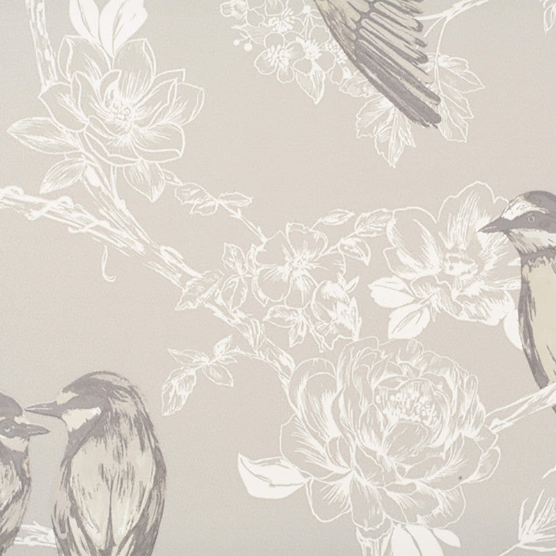media image for Floral Vine Traditional Wallpaper in Ivory/Grey 274