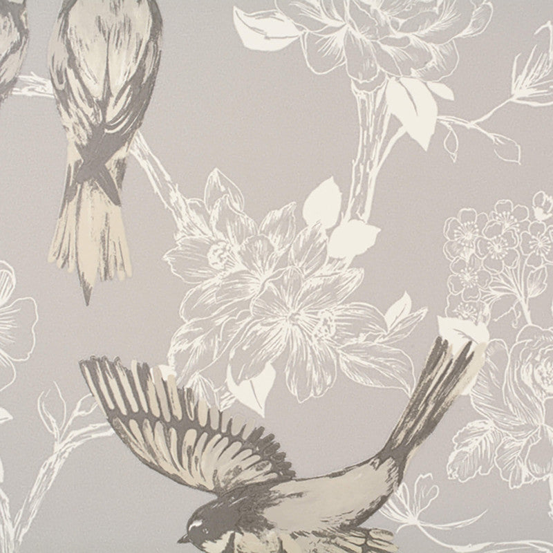 media image for Floral Vine Traditional Wallpaper in Grey 22