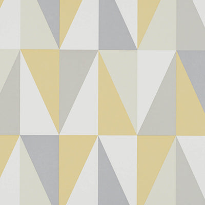 product image of Geometric Sharp-Edge Wallpaper in Mustard/Grey/Beige 550