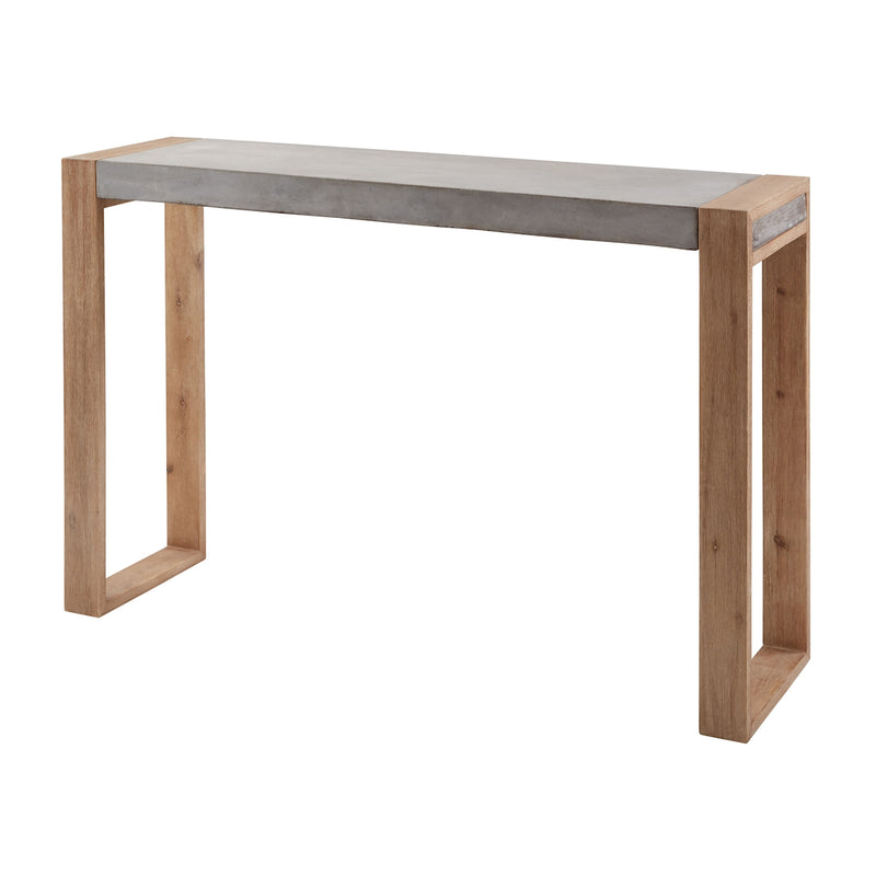 media image for Paloma Console Table in Lightweight Concrete and Acacia Wood by Burke Decor Home 240
