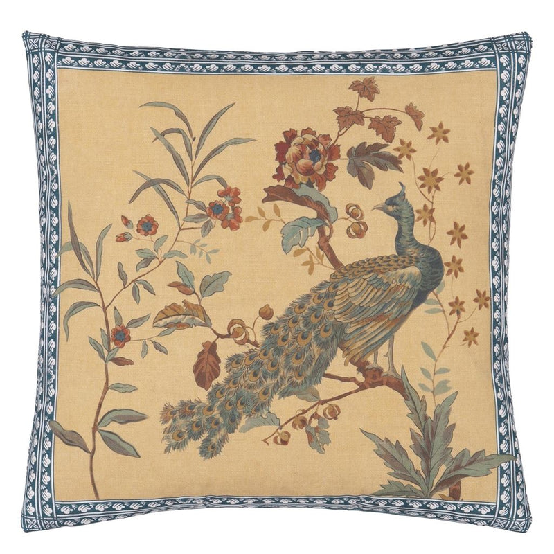media image for Peacock Toile Sepia Cushion By Designers Guild Ccjd5082 2 219