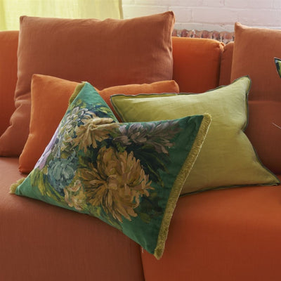 product image for Fleurs D Artistes Velours Vintage Green Cushion By Designers Guild Ccdg1461 5 39