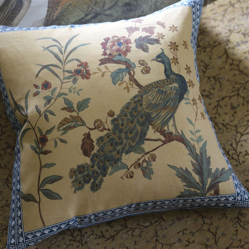 media image for Peacock Toile Sepia Cushion By Designers Guild Ccjd5082 4 225
