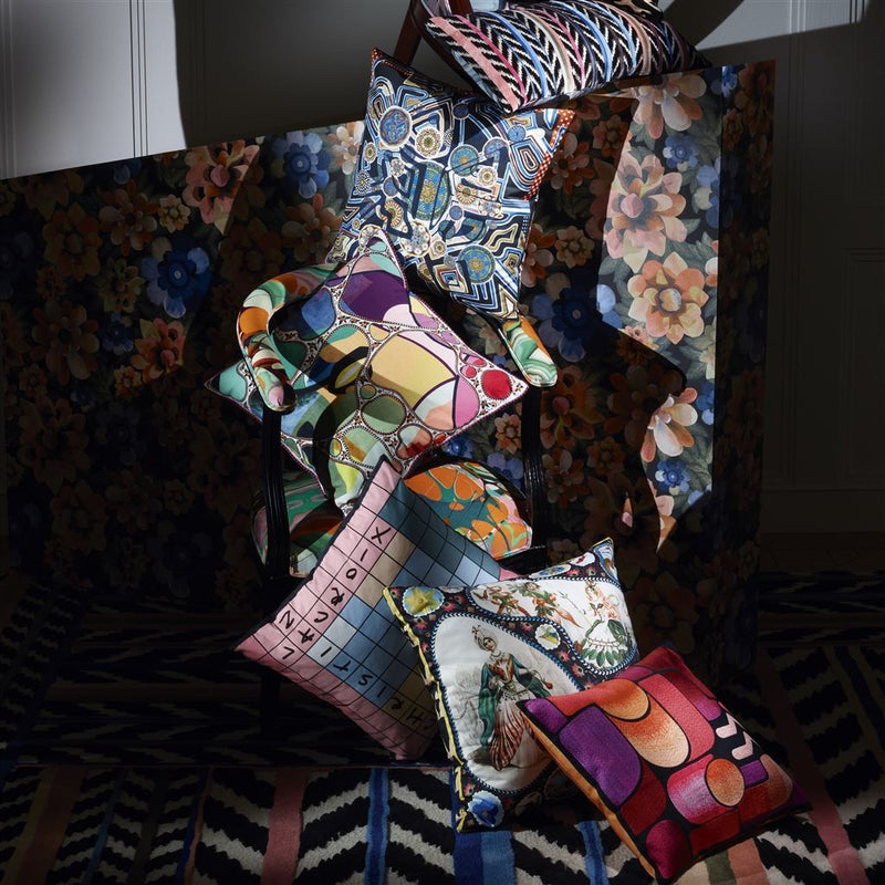 media image for Le Jardin Feerique Multicolore Cushion By Designers Guild Cccl0632 5 251