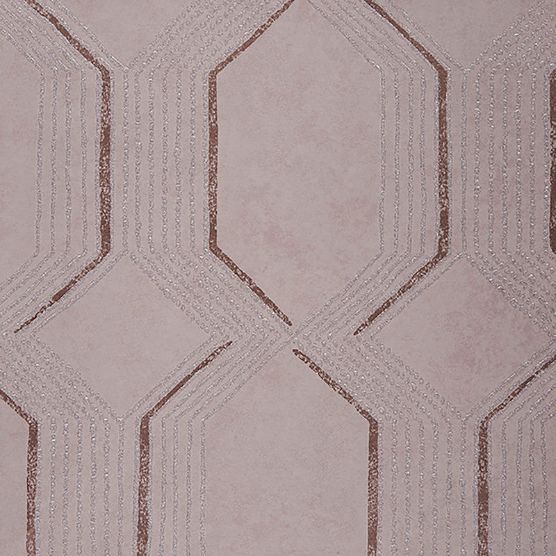 media image for Geometric Ogee Beaded Wallpaper in Plum 241