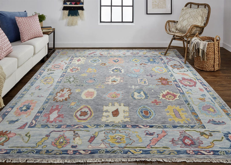 media image for Larson Hand Knotted Gray and Blue Rug by BD Fine Roomscene Image 1 291