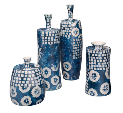 product image for Block Print Vases - Set of 4 by Jamie Young 69