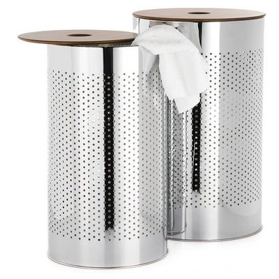 product image for metro chrome 2 piece laundry basket set by torre tagus 2 86
