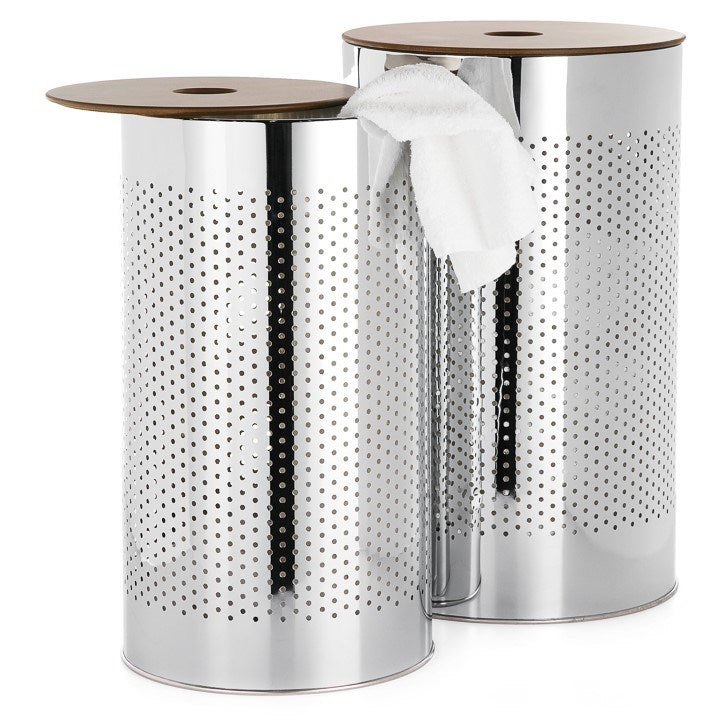 media image for metro chrome 2 piece laundry basket set by torre tagus 2 262