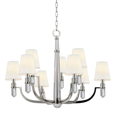 product image for dayton 9 light chandelier white shade design by hudson valley 1 70