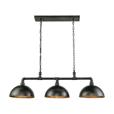 product image of Mulvaney 3-Light Island Light in Black and Brushed Gold Accents with Matching Shades by BD Fine Lighting 578