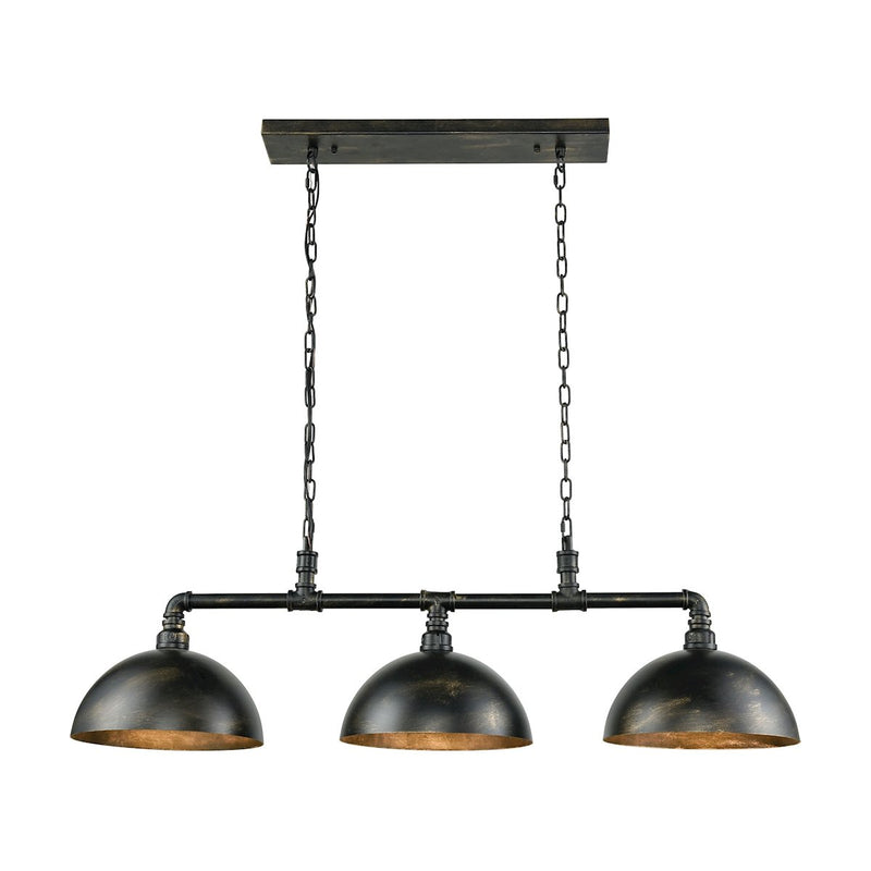 media image for Mulvaney 3-Light Island Light in Black and Brushed Gold Accents with Matching Shades by BD Fine Lighting 238