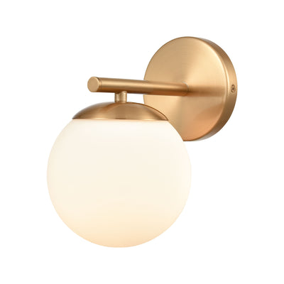product image of Hollywood Blvd. 1-Light Vanity Light in Satin Brass with Opal White Glass by BD Fine Lighting 542