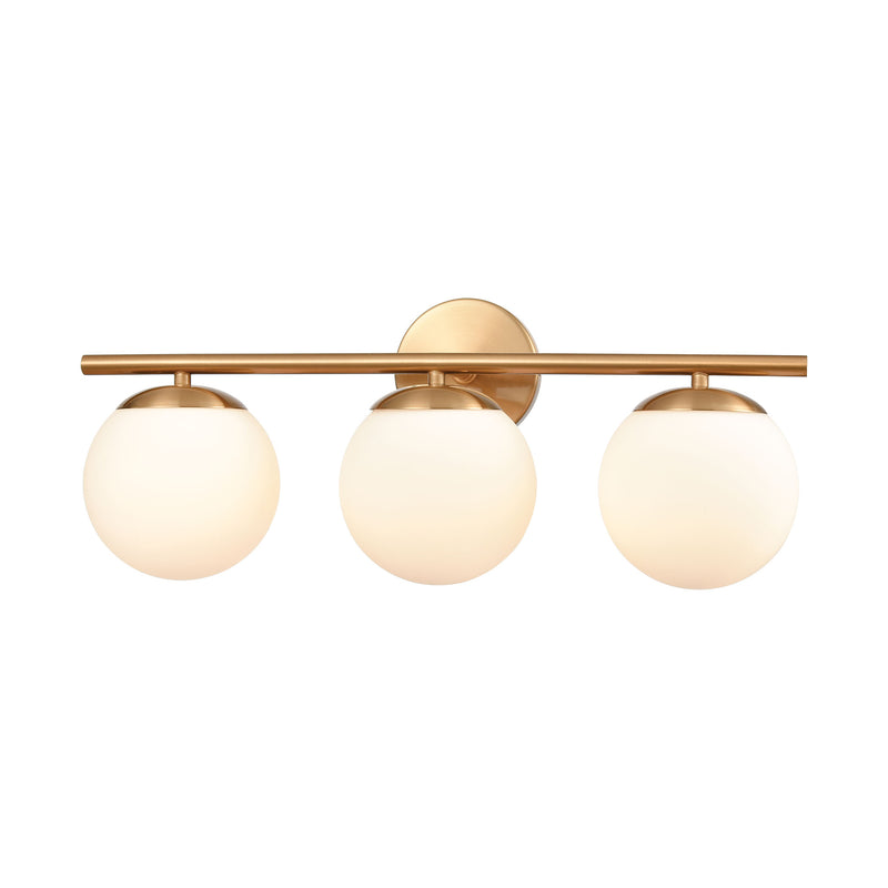 media image for Hollywood Blvd. 3-Light Vanity Light in Satin Brass with Opal White Glass by BD Fine Lighting 218