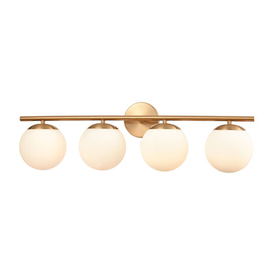 product image of Hollywood Blvd. 4-Light Vanity Light in Satin Brass with Opal White Glass by BD Fine Lighting 567