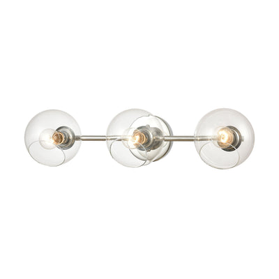 product image of Claro 3-Light Vanity Light in Polished Chrome with Clear Glass by BD Fine Lighting 529
