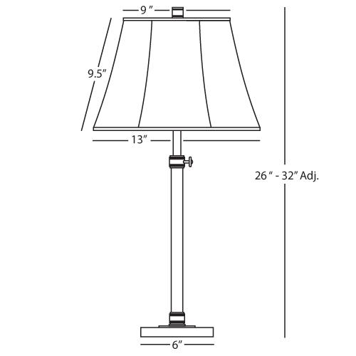 media image for Bruno Adjustable Column Table Lamp by Robert Abbey 220