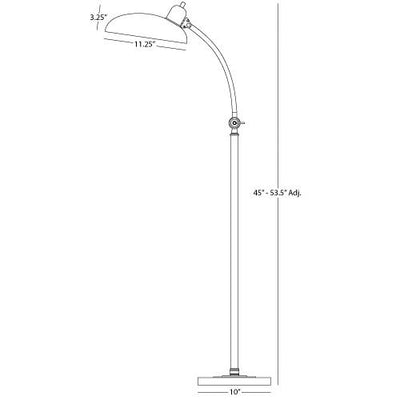 product image for Bruno Adjustable "C" Arm Task Floor Lamp by Robert Abbey 77