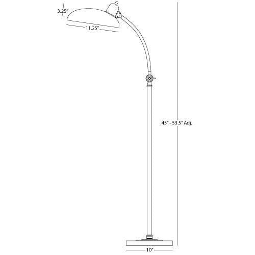 media image for Bruno Adjustable "C" Arm Task Floor Lamp by Robert Abbey 238