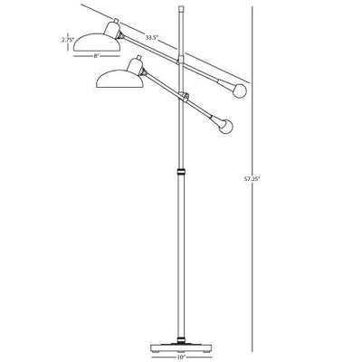 product image for Bruno Adjustable Double-Arm Floor Lamp by Robert Abbey 71