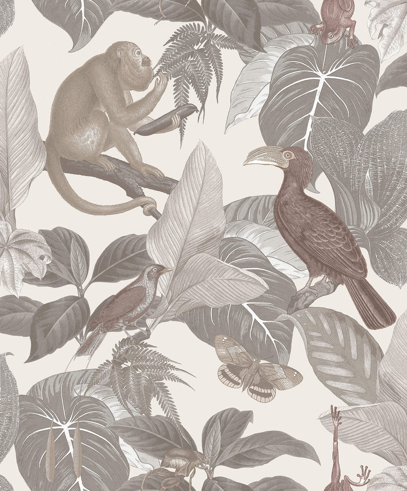 media image for sample tropical life greige wallpaper from the into the wild collection by galerie wallcoverings 1 258