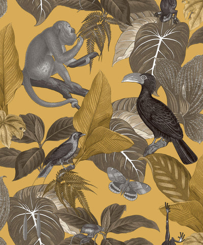 product image of Tropical Life Yellow Wallpaper from the Into the Wild Collection by Galerie Wallcoverings 550