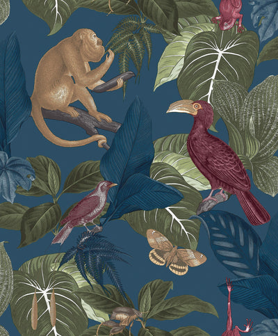 product image for Tropical Life Blue Wallpaper from the Into the Wild Collection by Galerie Wallcoverings 55