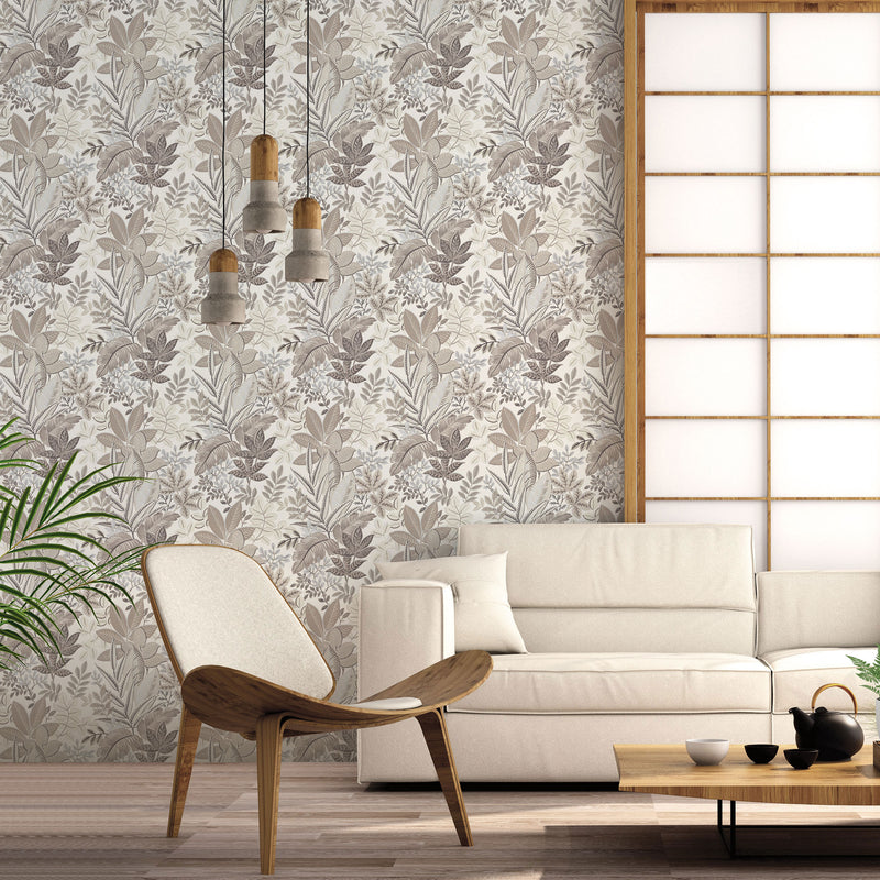 media image for Foliage Beige Wallpaper from the Into the Wild Collection by Galerie Wallcoverings 223