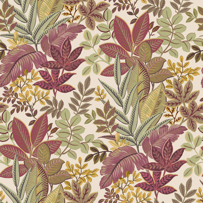 product image of sample foliage red wallpaper from the into the wild collection by galerie wallcoverings 1 514