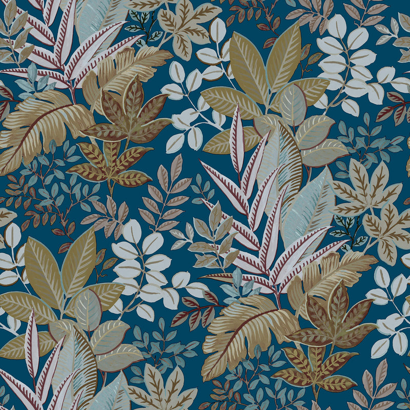media image for Foliage Blue Wallpaper from the Into the Wild Collection by Galerie Wallcoverings 224