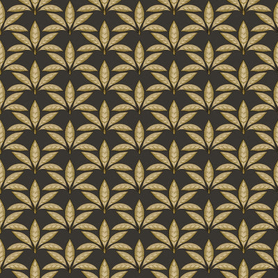 product image of sample leaf motif black gold wallpaper from the into the wild collection by galerie wallcoverings 1 577