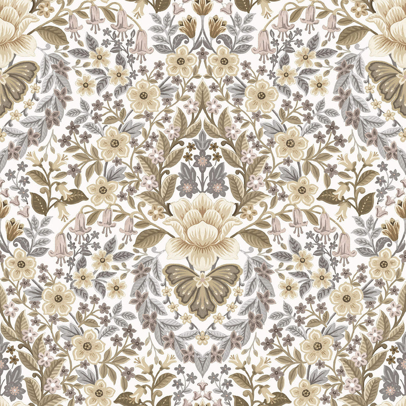 media image for Floral Damask Beige Wallpaper from the Into the Wild Collection by Galerie Wallcoverings 25