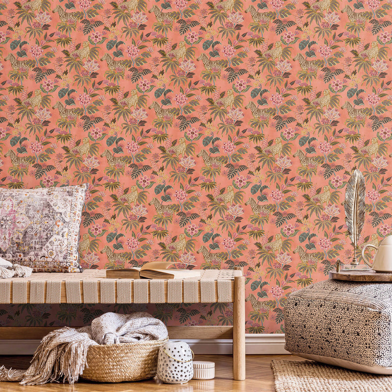 media image for Into the Wild Orange Wallpaper from the Into the Wild Collection by Galerie Wallcoverings 277