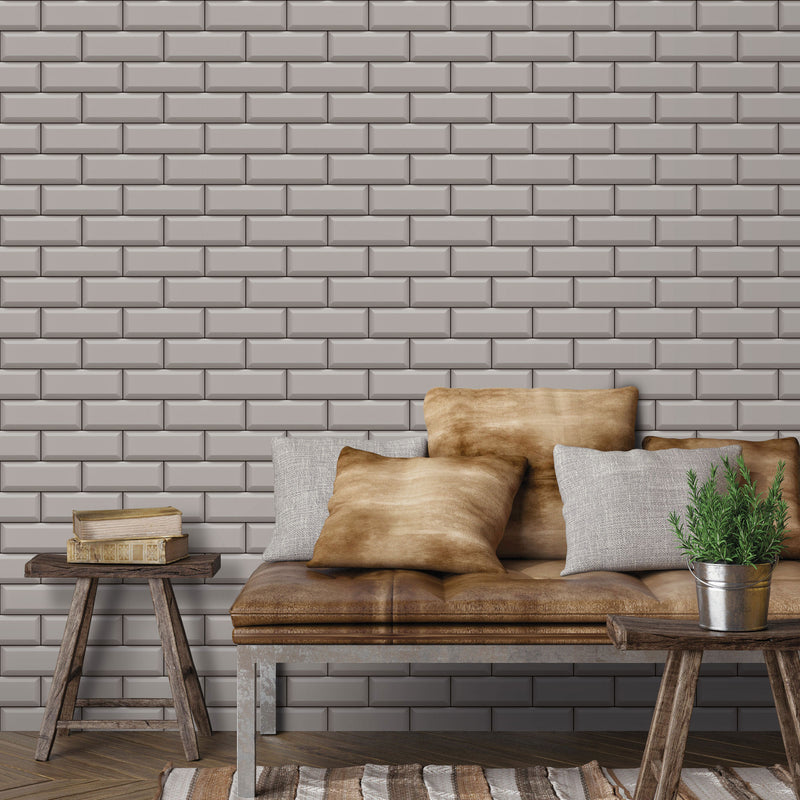 media image for Metro Tile Beige Wallpaper from the Into the Wild Collection by Galerie Wallcoverings 229