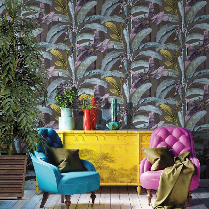 media image for Banana Tree Brown Wallpaper from the Into the Wild Collection by Galerie Wallcoverings 219