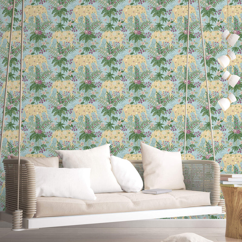 media image for Elephant Blue Wallpaper from the Into the Wild Collection by Galerie Wallcoverings 224