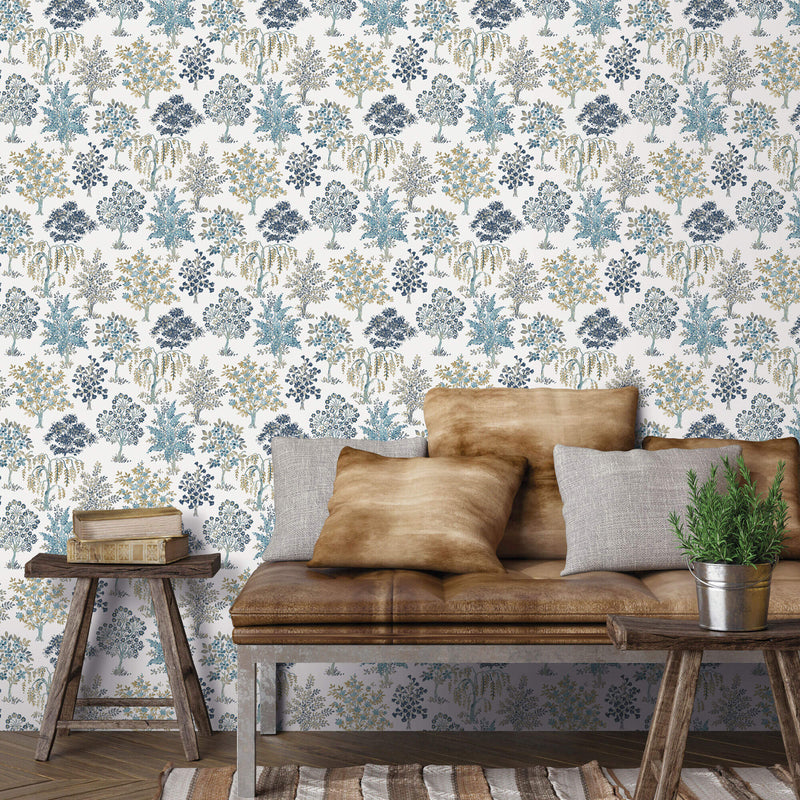 media image for Alberi Trees Blue Wallpaper from the Into the Wild Collection by Galerie Wallcoverings 212
