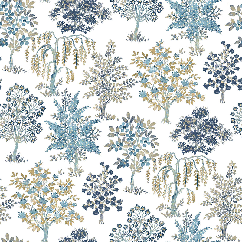 media image for Alberi Trees Blue Wallpaper from the Into the Wild Collection by Galerie Wallcoverings 259