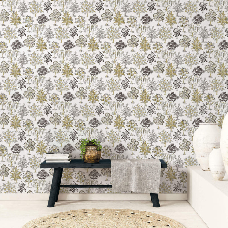 media image for Alberi Trees Yellow Wallpaper from the Into the Wild Collection by Galerie Wallcoverings 258