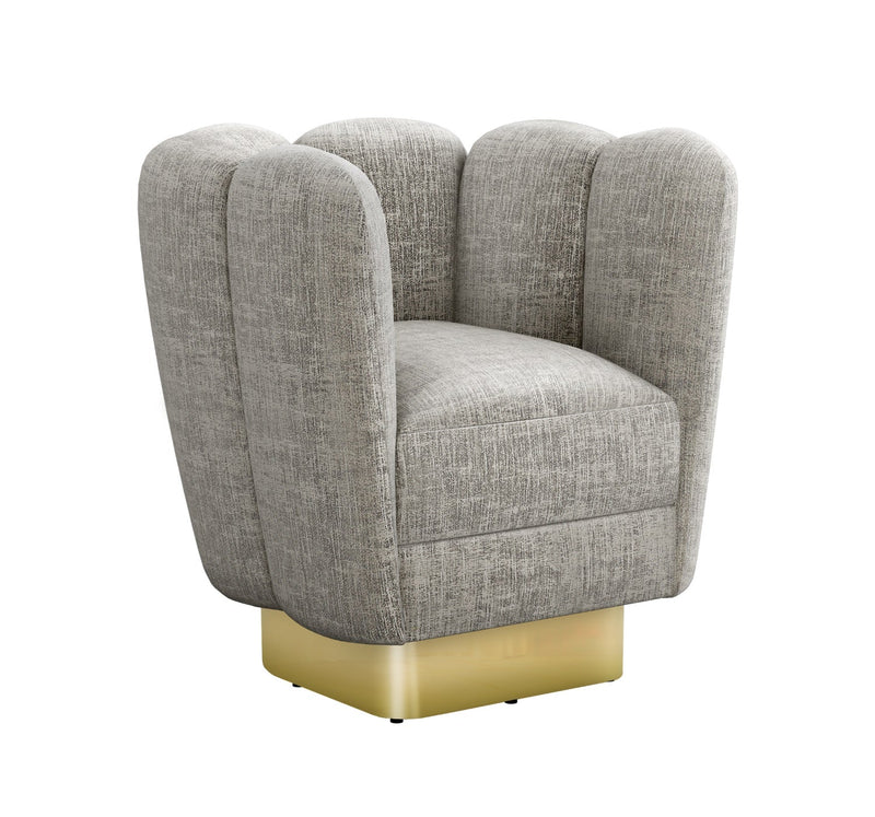 media image for Gallery Polished Brass Swivel Chair 2 280