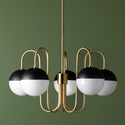 product image for renee 5 light chandelier by mitzi h344805 agb bk 5 52