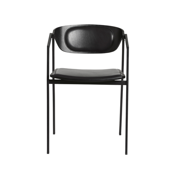 media image for s a c dining chair with black leather woud woud 100031 1 299