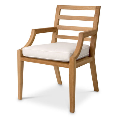 product image of Outdoor Dining Chair Hera Natural Teak Flores Off White By Eichholtz Eich 117232 1 543