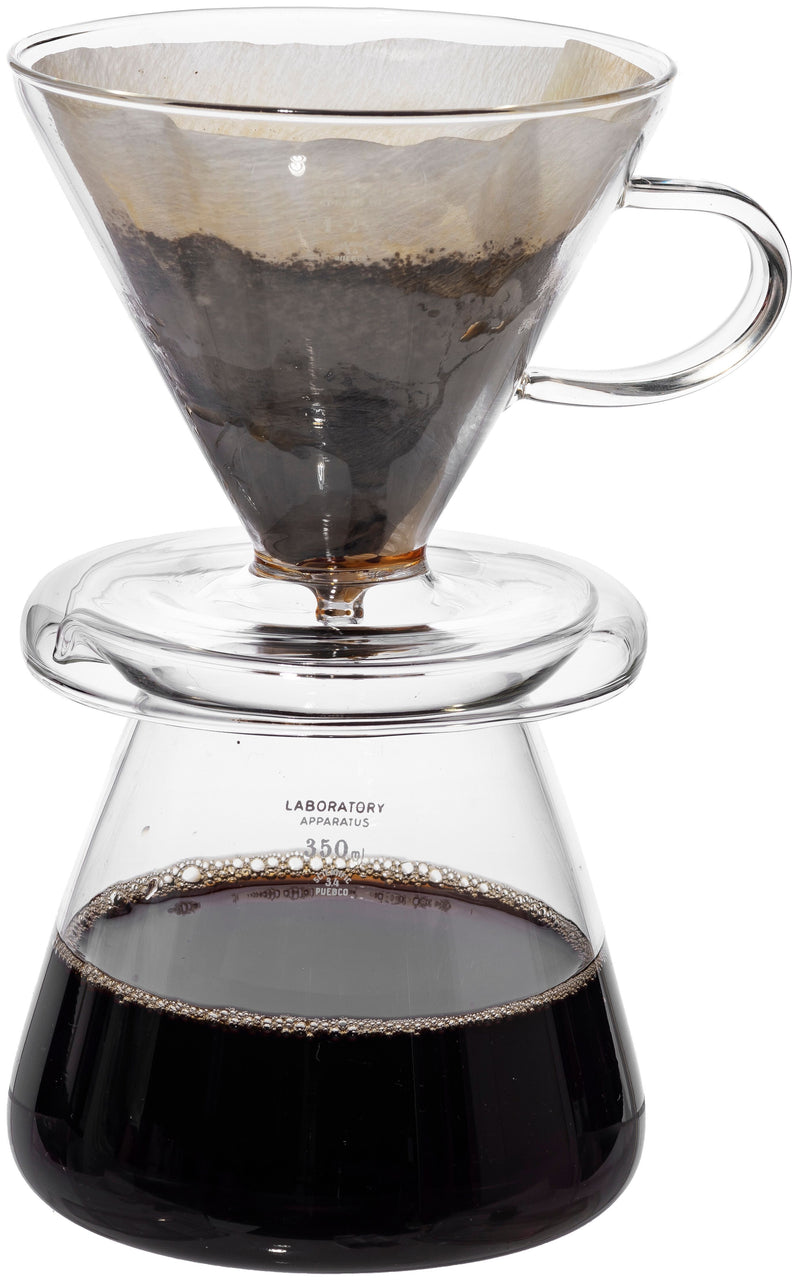 media image for glass coffee dripper set design by puebco 7 272