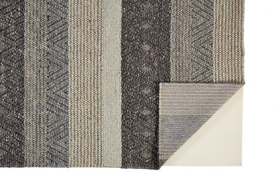 product image for Genet Hand Woven Chracoal Gray and Tan Rug by BD Fine Fold Image 1 12