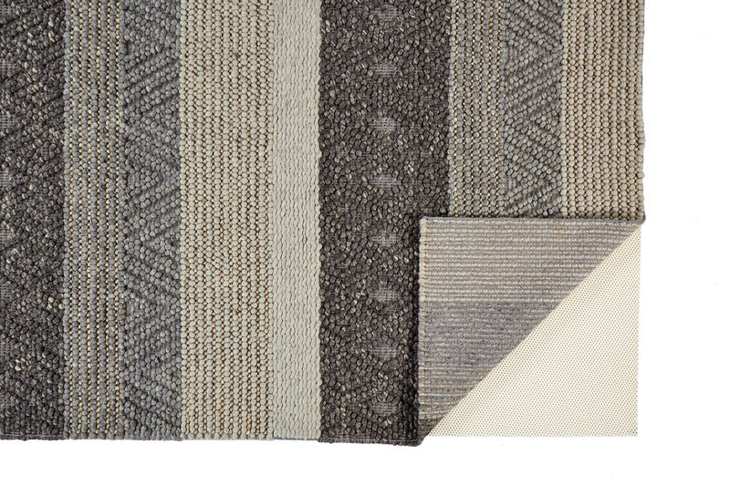 media image for Genet Hand Woven Chracoal Gray and Tan Rug by BD Fine Fold Image 1 270