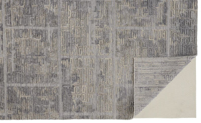 product image for Huntley Hand Woven Gray and Ivory Rug by BD Fine Fold Image 1 6