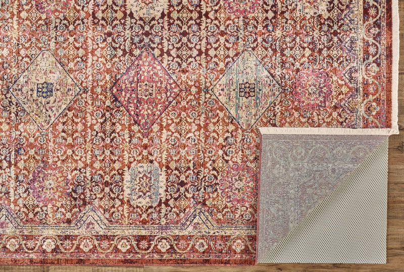 media image for Tessina Rust and Pink Rug by BD Fine Fold Image 1 261