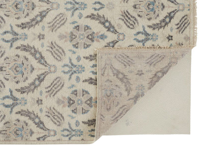 product image for Bennet Hand Knotted Beige and Blue Rug by BD Fine Fold Image 1 22